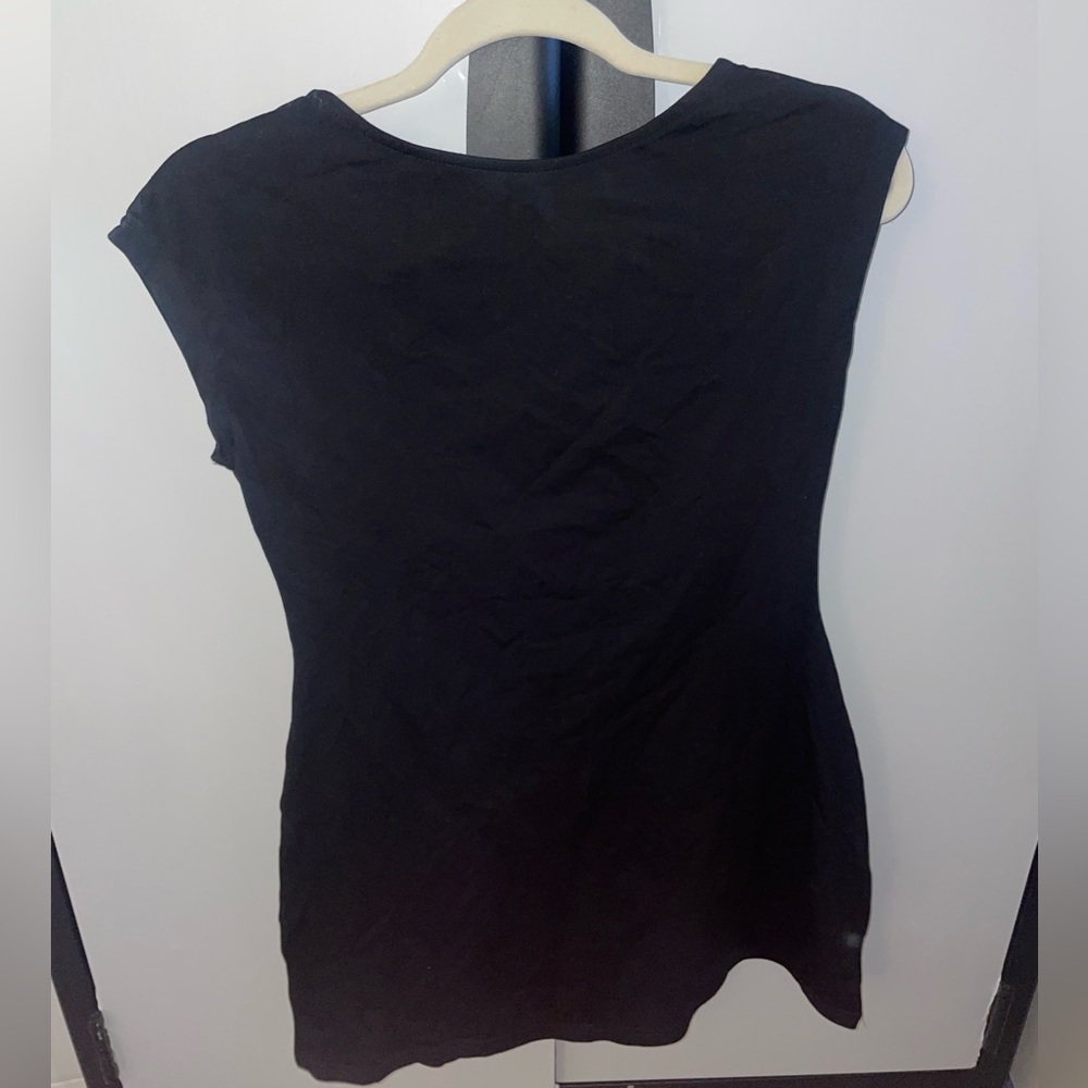 Black open back mini dress small